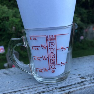Small Pyrex Glass 1 Cup Measuring Cup NO Metric D Handle