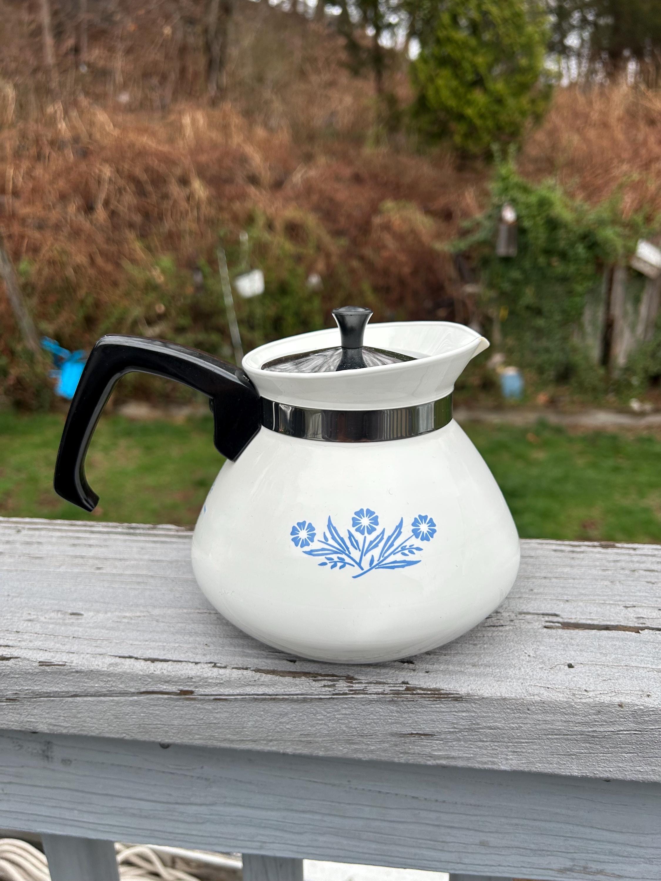 Rare Corning Ware Cornflower 6-cup Teapot With Tea Infuser