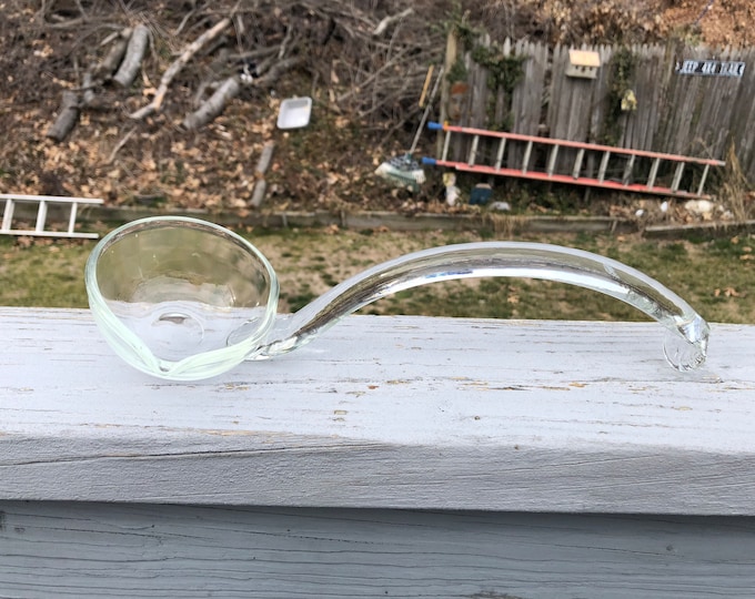 Vintage Hand Blown Glass Punch Bowl Ladle Ladel Easter Gift Etsy