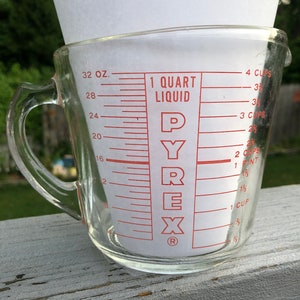 4 Cup Pyrex Measuring Cup J Handle with Red Lettering - collectibles - by  owner - sale - craigslist
