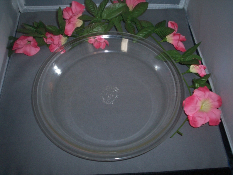 DEEP DISH Clear Pyrex 10 Inch Pie Plate, 210, HTF Size Spring Fruit