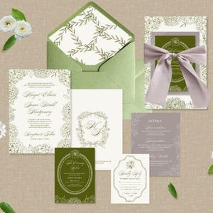 Hydrangea Garden Formal Wedding Invitation Suite | Canva Template Download | Faerie Wedding | Whimsical Wedding | Classic Romantic Design