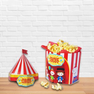 Circus themed party/ Favor Popcorn Boxes / DIY/ Instant Download/ Party Supplies/