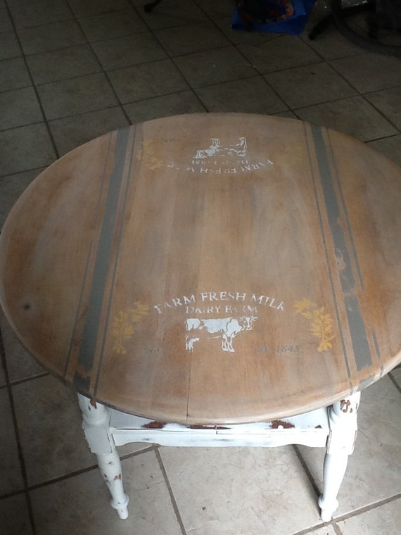 Vintage Farm Fresh Chalk Painted And Stenciled Country Cow Etsy