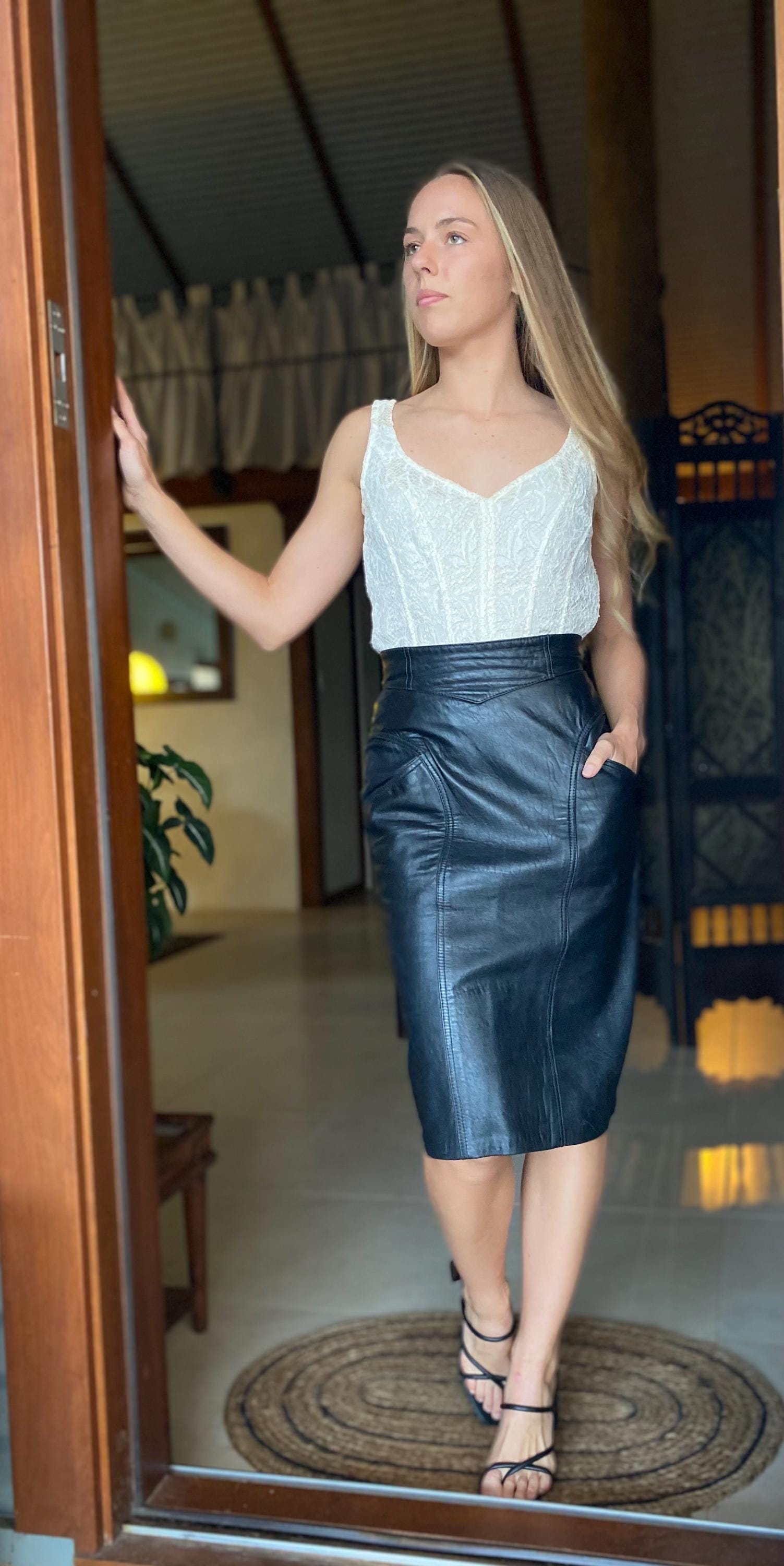 Vintage leather skirt - Etsy 日本 Vintage leather skirt - Etsy 日本