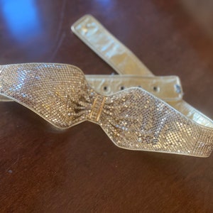 Vintage 80s gold mesh belt with diamanté detail