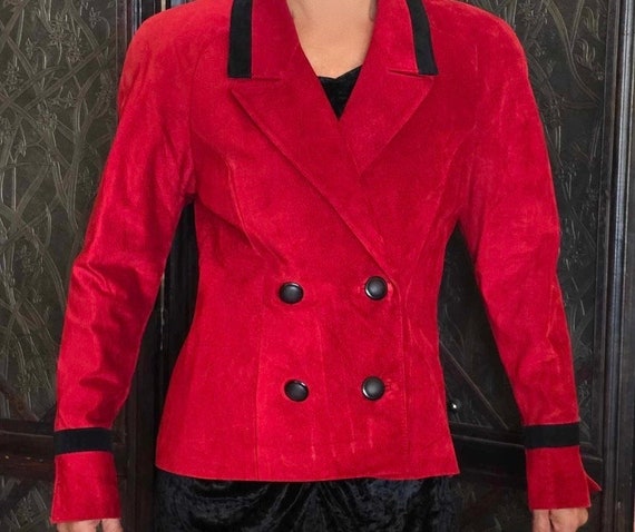 Red Doublet Fancy Blazer Wool Gold Braid And White Trim main image 1