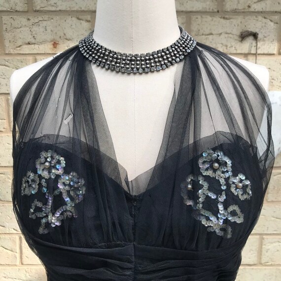 Vintage 50s Diamante Choker Hollywood GLAM Rock Ch