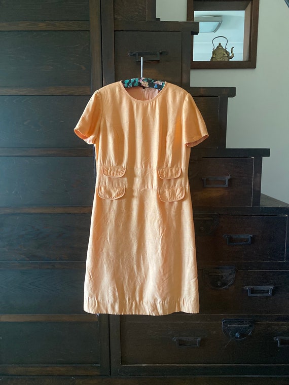 1960s Mod Tunic Dress..raw Silk* Light Orange * Mango* Lined * Original Vintage* Small* - Etsy 1960s Mod Tunic Dress..raw Silk* Light Orange * Mango* Lined * Original Vintage* Small* - Etsy