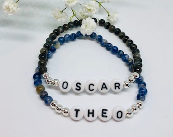 Gemstone Name Bracelets - Personalised Gemstone Bracelets - Friendship Bracelet - Children Names Bracelet - Alphabet Letter Bracelets