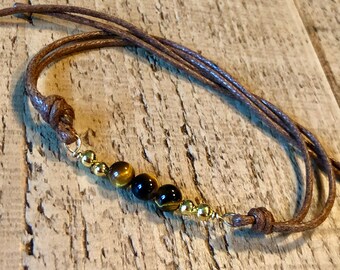 Tigers Eye Bracelet - Brown Beaded Bracelet - Friendship Bracelet - Tigers Eye Beaded Bracelet - Layering Bracelet