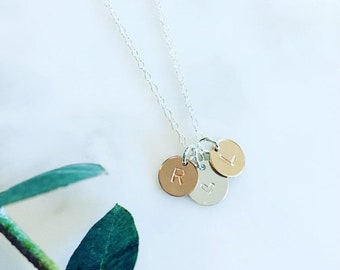 Triple Initial Necklace - Gold Initial Necklace - Rose Gold Initial Necklace -Monogram Necklace - Letter Necklace - Name Necklace