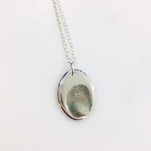 Fingerprint Necklace Silver Fingerprint Fingerprint Jewellery Fine Silver Keepsake Fingerprint Necklace image 4