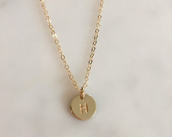 Gold Initial Necklace - Personalised Gold Necklace - Dainty Gold Necklace - Gold Letter Necklace - 14ct Gold Initial Necklace