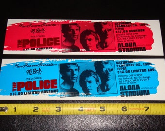 The POLICE Stevie Ray Vaughan Bryan Adams 2 Vintage 1984 Authentic Unused Synchronicity Tour Concert TICKETS Limited advance sale Sting