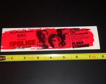 The Police 1984 Synchronicity Tour Ticket Aloha Stadium Stevie Ray Vaughan Honolulu Hawaii