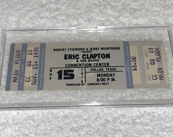 ERIC CLAPTON 1976 ORIGINAL Unused Concert Ticket The Charlie Daniels Band Texas