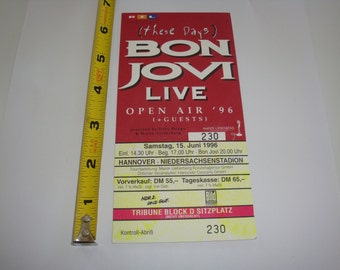 BON JOVI 1996 Unused Concert Ticket Germany JON