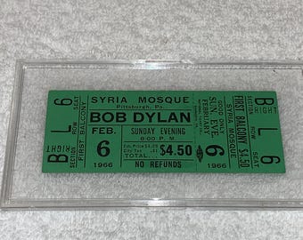 Bob Dylan 1966 Original Concert Ticket Pittsburgh Syria Mosque Ephemera