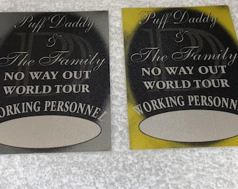 PUFF DADDY 2 Unused 1998 Backstage Ticket WorkIng Passes Sean Combs P. Diddy Puffy Love lil kim