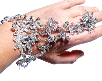 Crystal Slave Bracelet, Rhinestone Harems Bracelet, Belly Dance Jewelry