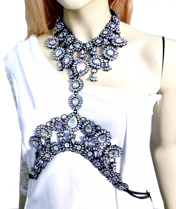 Rhinestone body deals chain harness