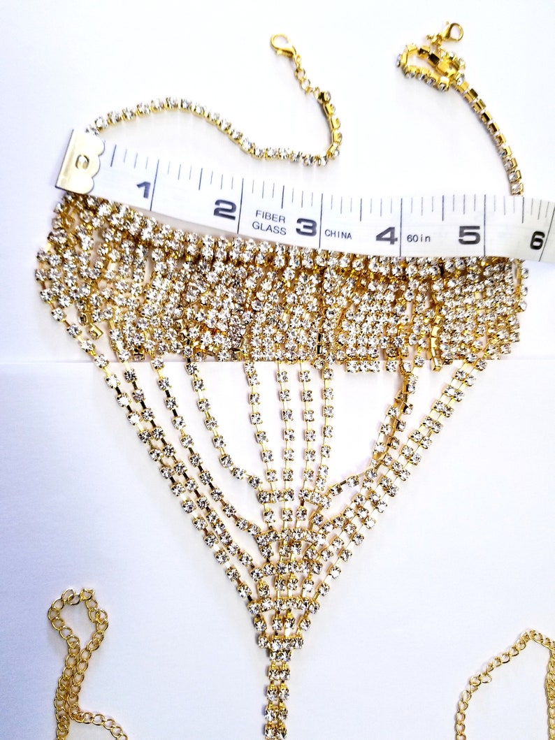 Rhinestone Body Jewelry Crystal Panty Thong Etsy