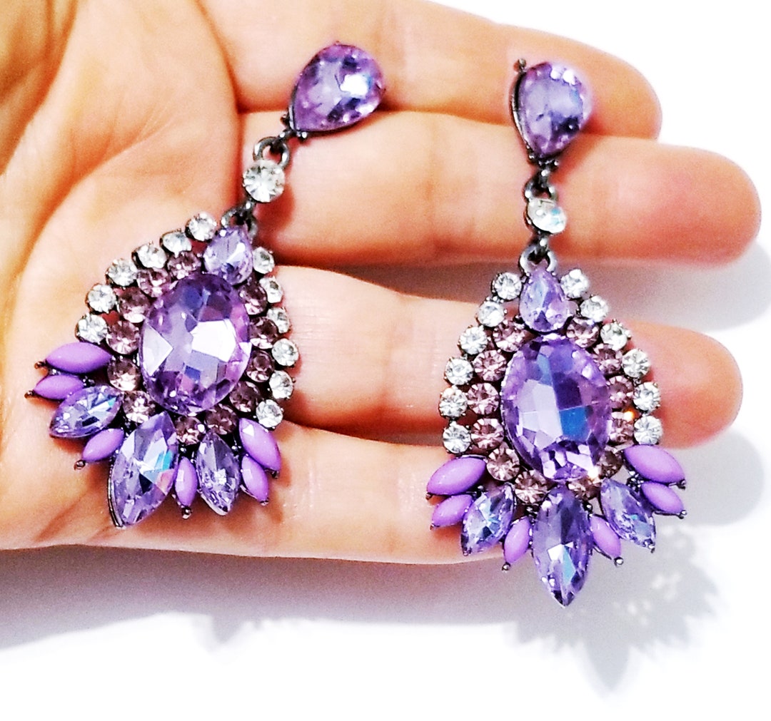 Update 79+ purple chandelier earrings best