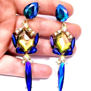 Stunnng Chandeler Rhnestone Waterfall Clp Earrngs