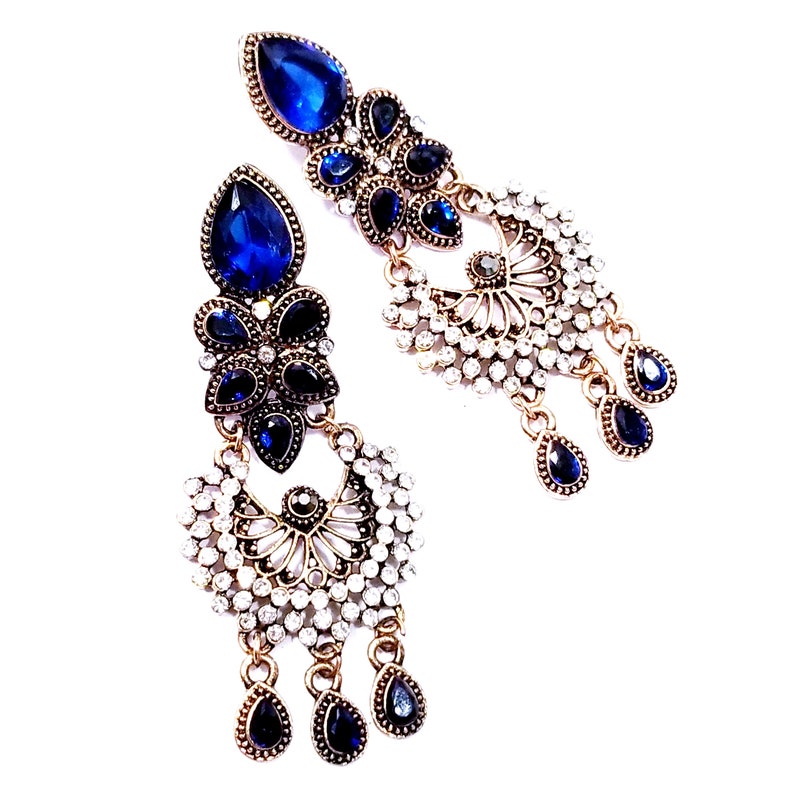 Chandelier Drop Earrings Arabic Belly Dance Earrings Ethnic Etsy