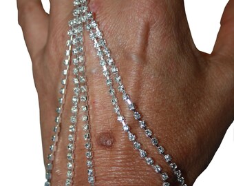 Crystal Slave Bracelet, Rhinestone Harems Bracelet, Belly Dance Jewelry, Gift for Her