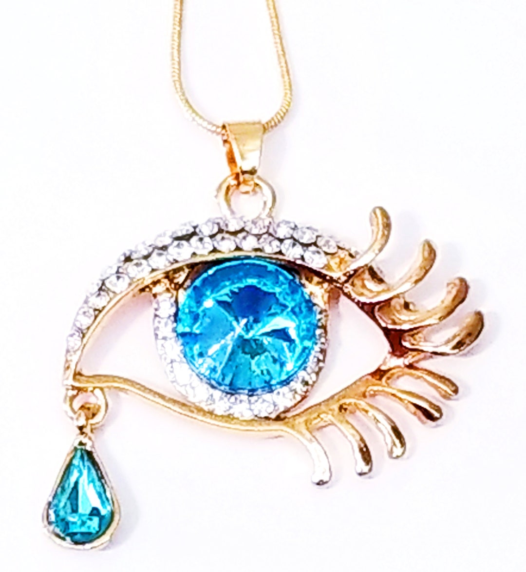 Evil Eye Necklace Crystal Eye Pendant Gift for Mom Best Etsy