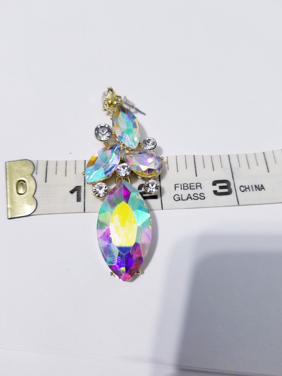 AB Statement Necklace Necklace Earring Set Large Crystal Etsy