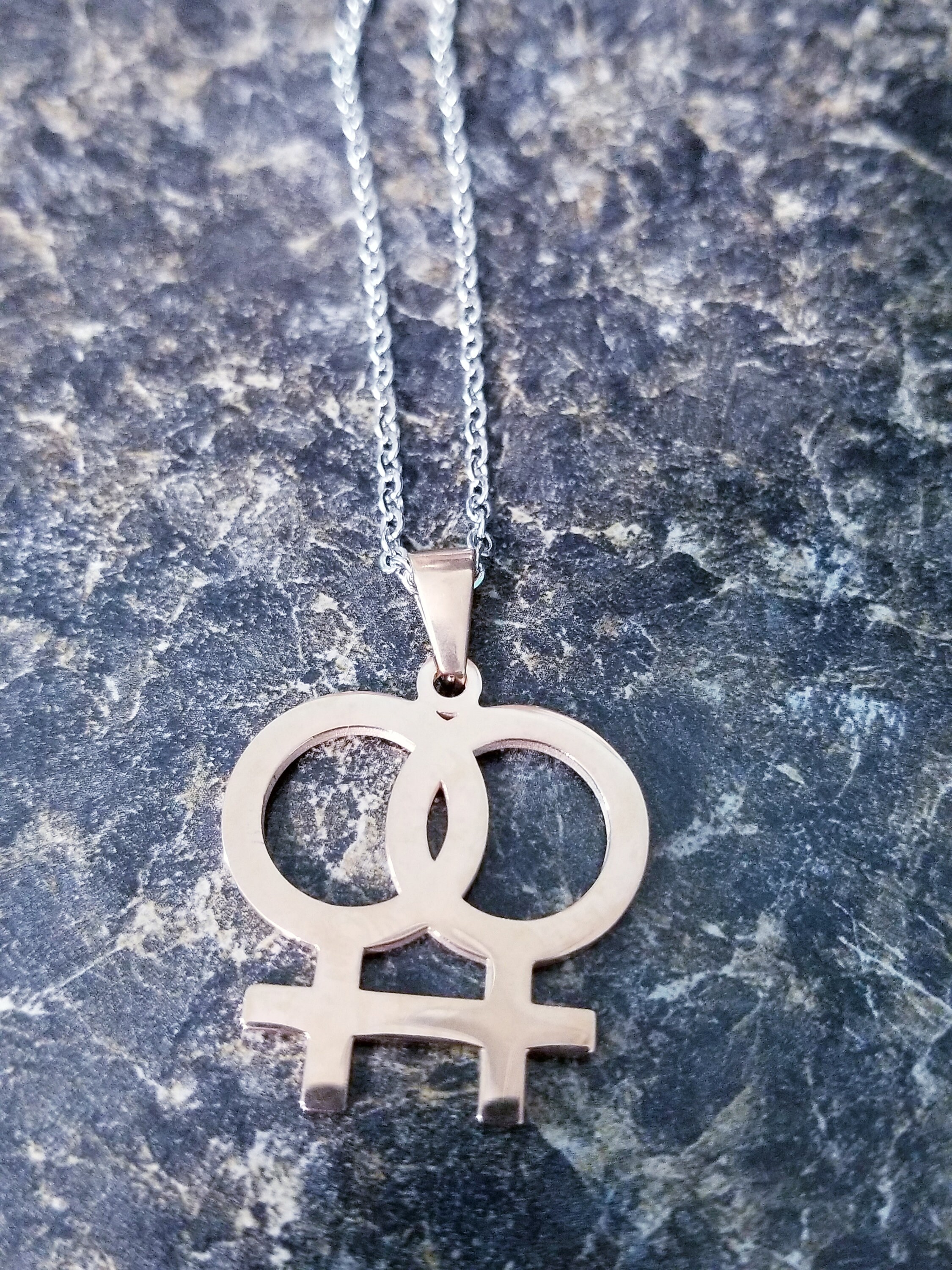 LGBT Pendant Necklace Gold Lesbian Jewelry Gay Pride Etsy