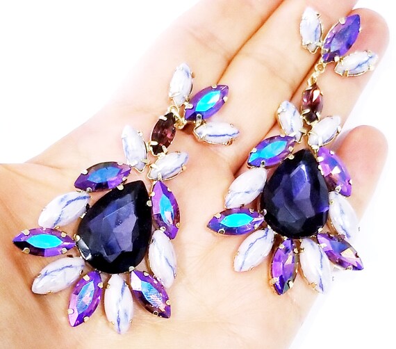 Purple 2024 chandelier earrings