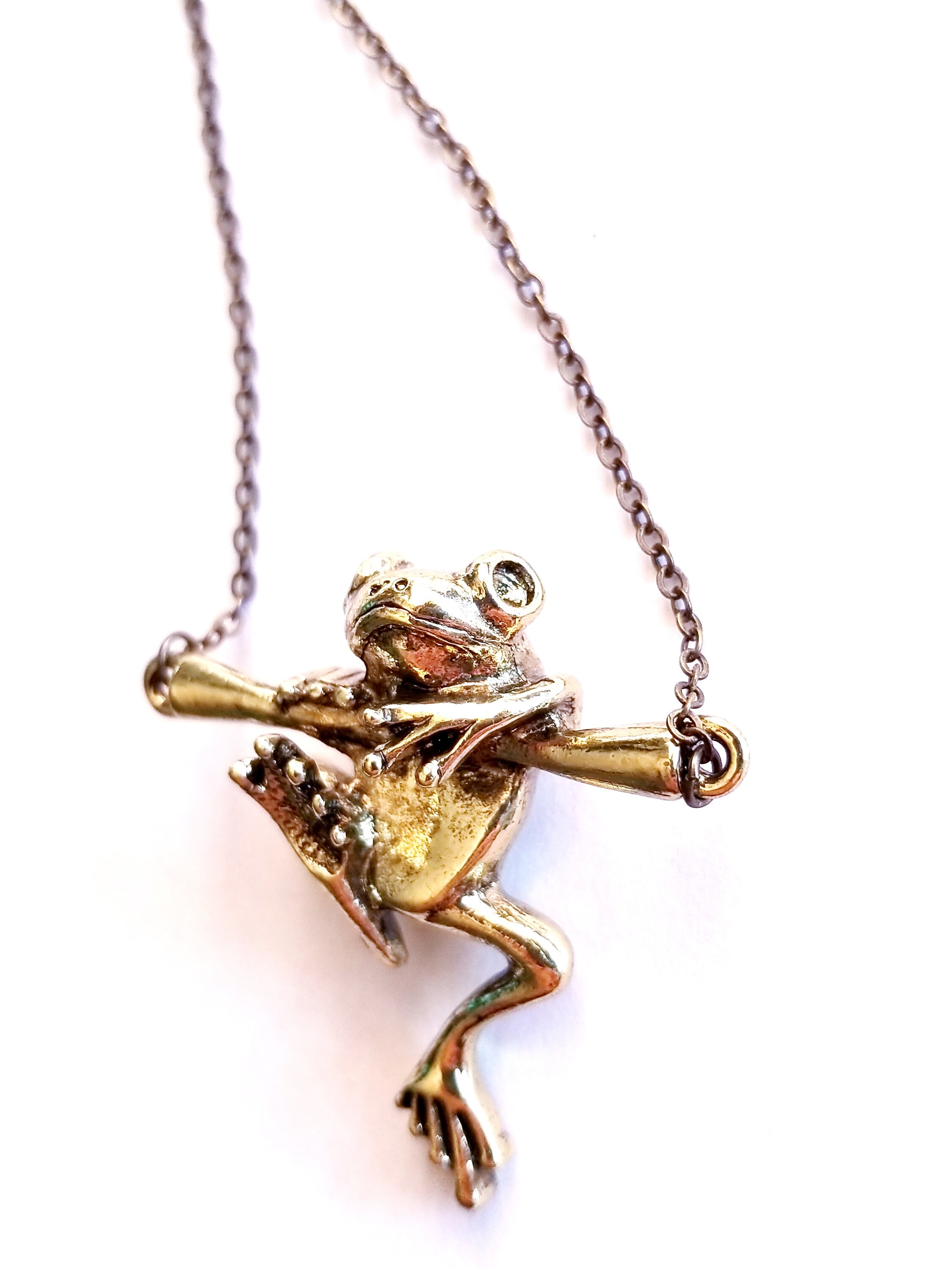 Frog Pendant Necklace Gold Frog Jewelry Tree Frog Charm Etsy