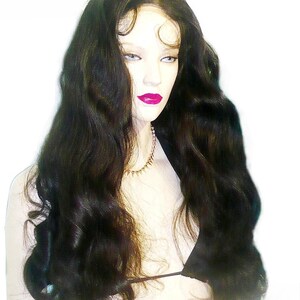 Remi Remy Indian Human Hair Thin Skin PU Lace Wig Wavy Body - Etsy