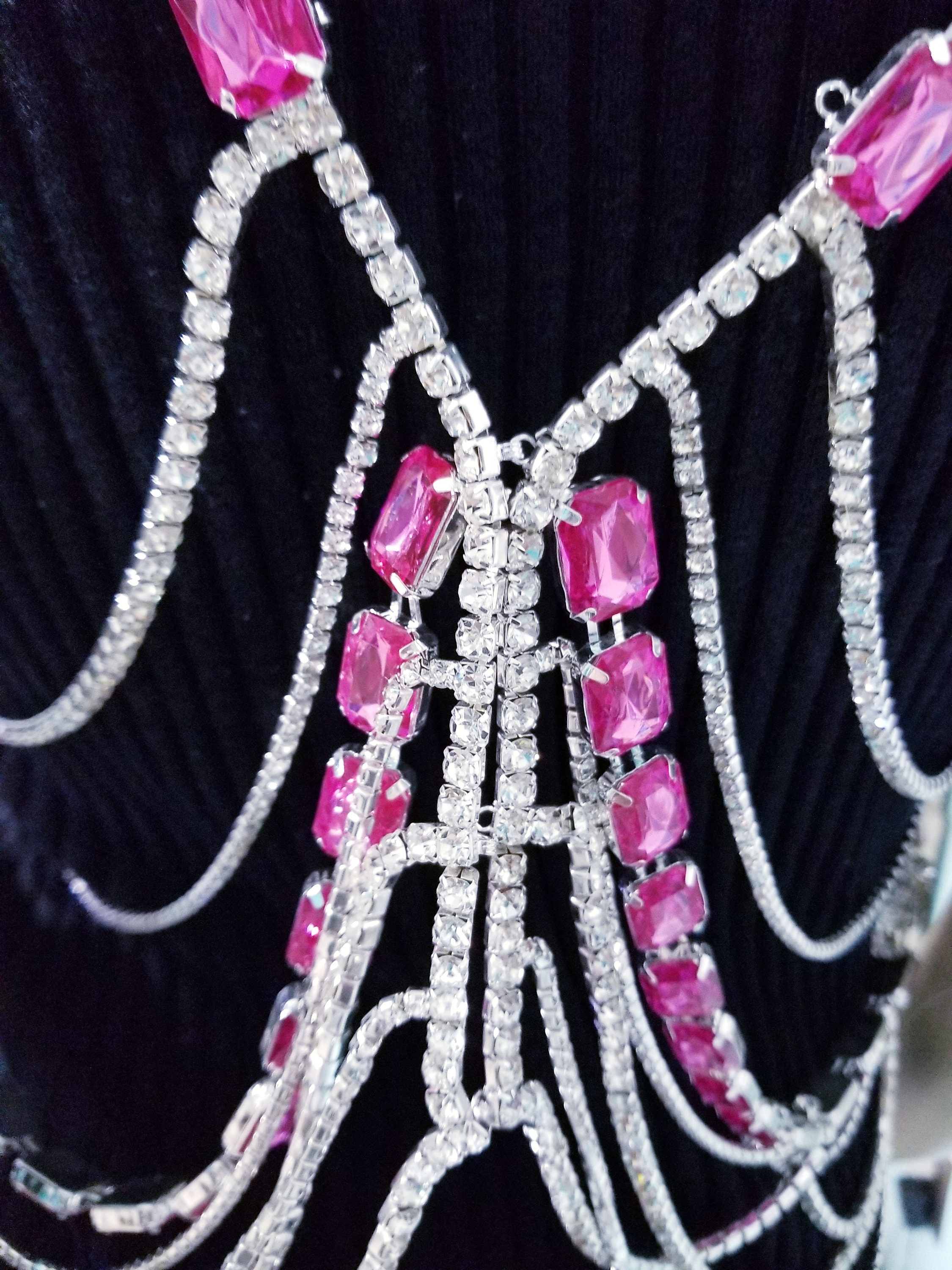 Buy Rhinestone Body Chain, Crystal Bra Body Jewelry, Beach or Stage  Jewelry, Harness Bikini Belly Waist Chain, Gift for Her Online in India 