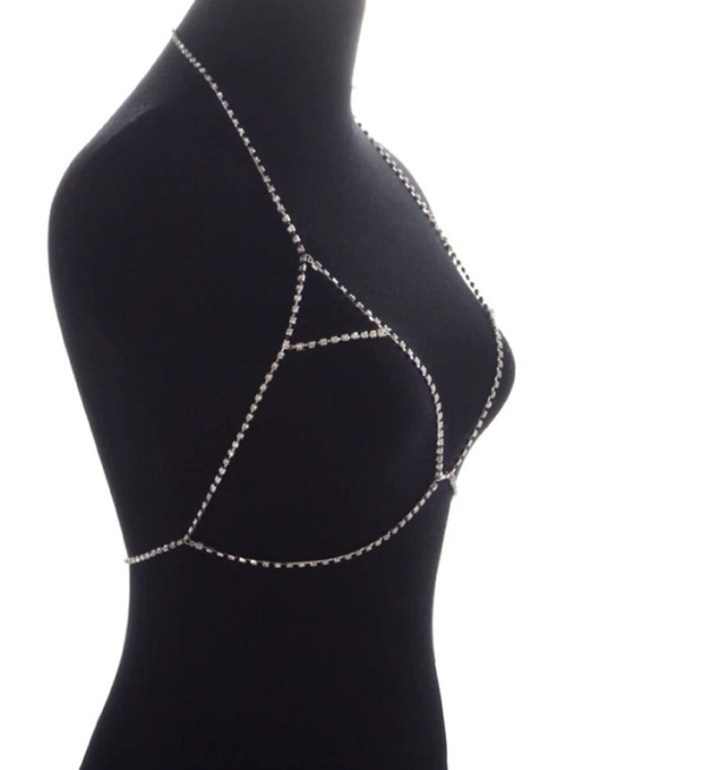 Rhinestone Body Chain Crystal Bra Body Jewelry Beach Or Etsy