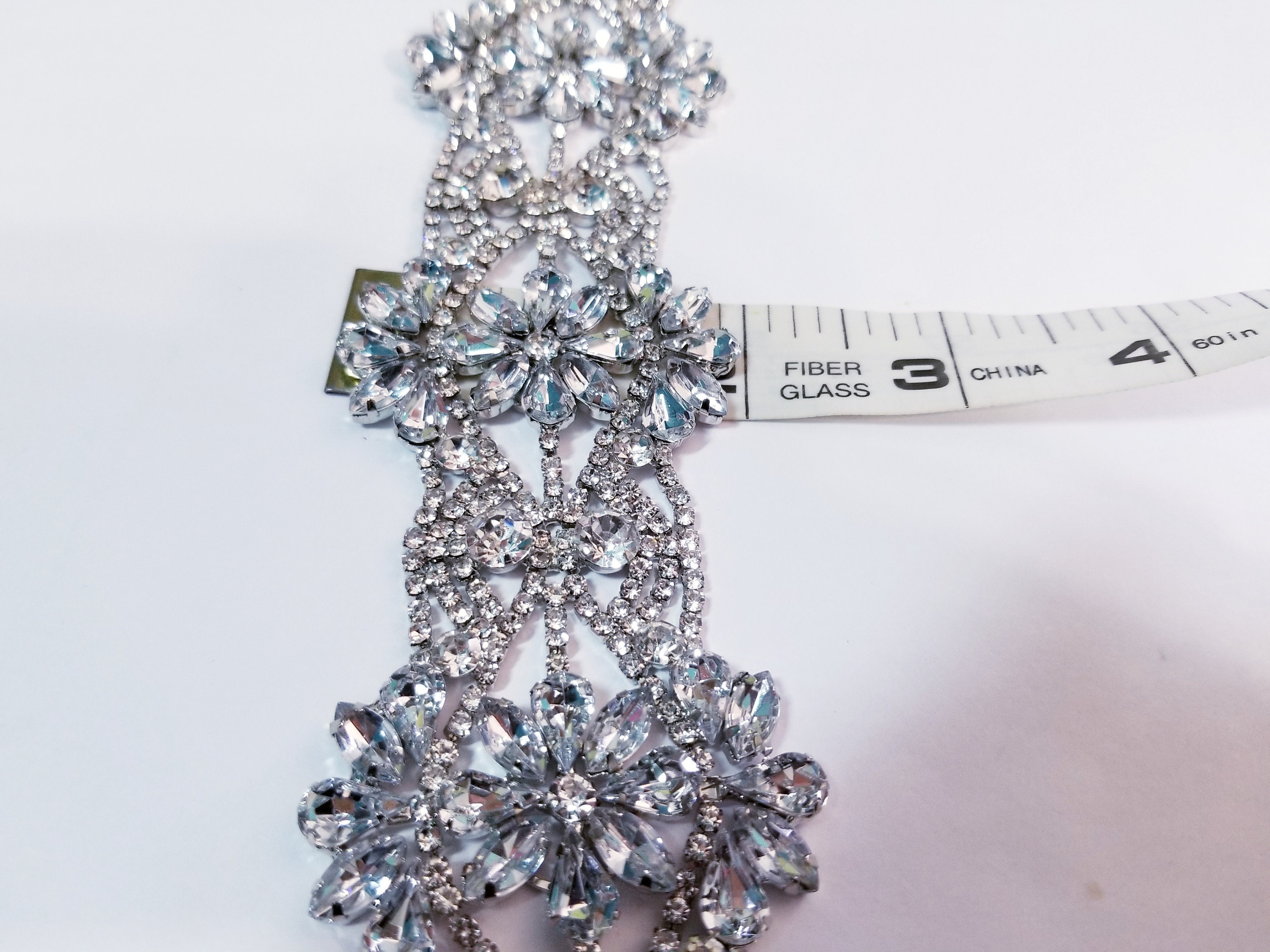 Crystal Choker Necklace Rhinestone Laced Necklace Bridesmaid Etsy