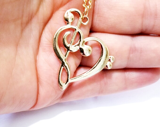 Treble Clef Necklace Musical Note Pendant Music Lover Gift Etsy