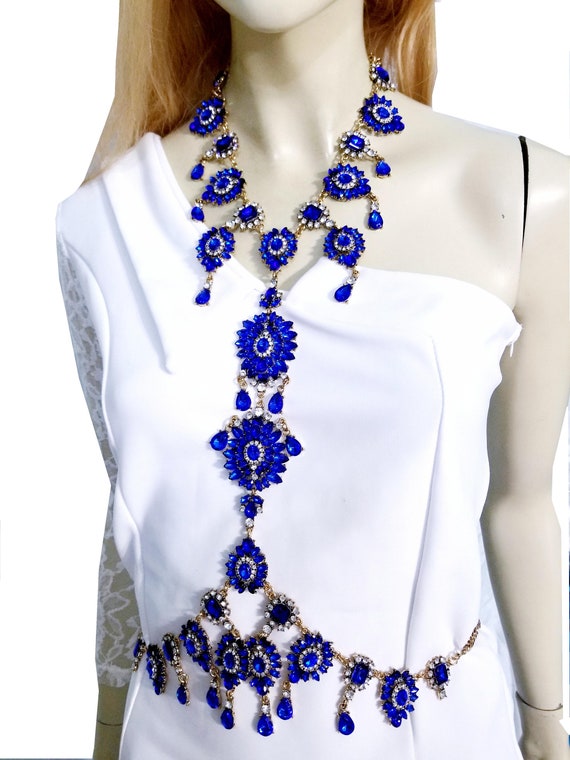 Buy Rhinestone Body Chain, Crystal Bra Body Jewelry, Beach or Stage  Jewelry, Crystal Bikini Belly Waist Chain Online in India 