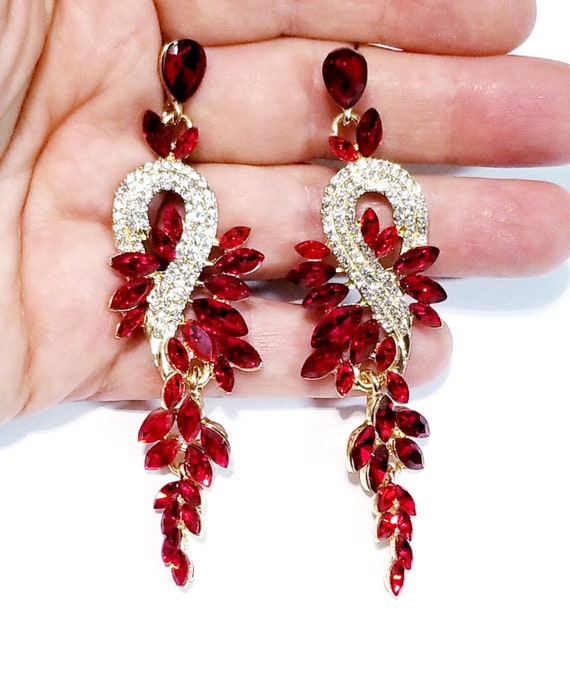 Buy Red Coral Drop Earrings, Long Dangle Earrings, Red Stone Earrings, Gold  Coral Earrings, Jewelry Gift for Her, Gift for Wife,israeli Earrings Online  in India - Etsy