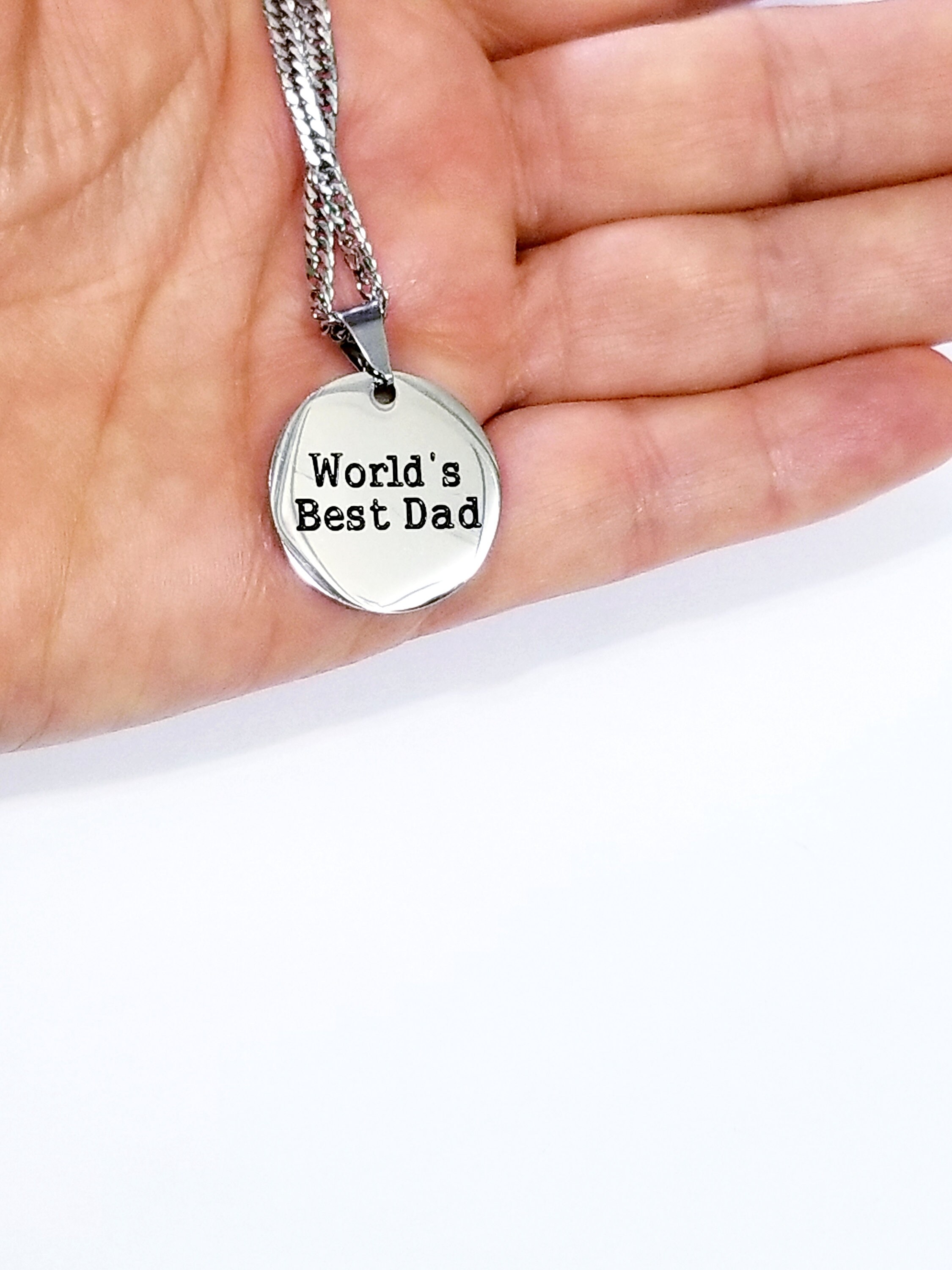 World's Best Dad Necklace Stainless Steel Necklace Gift Etsy