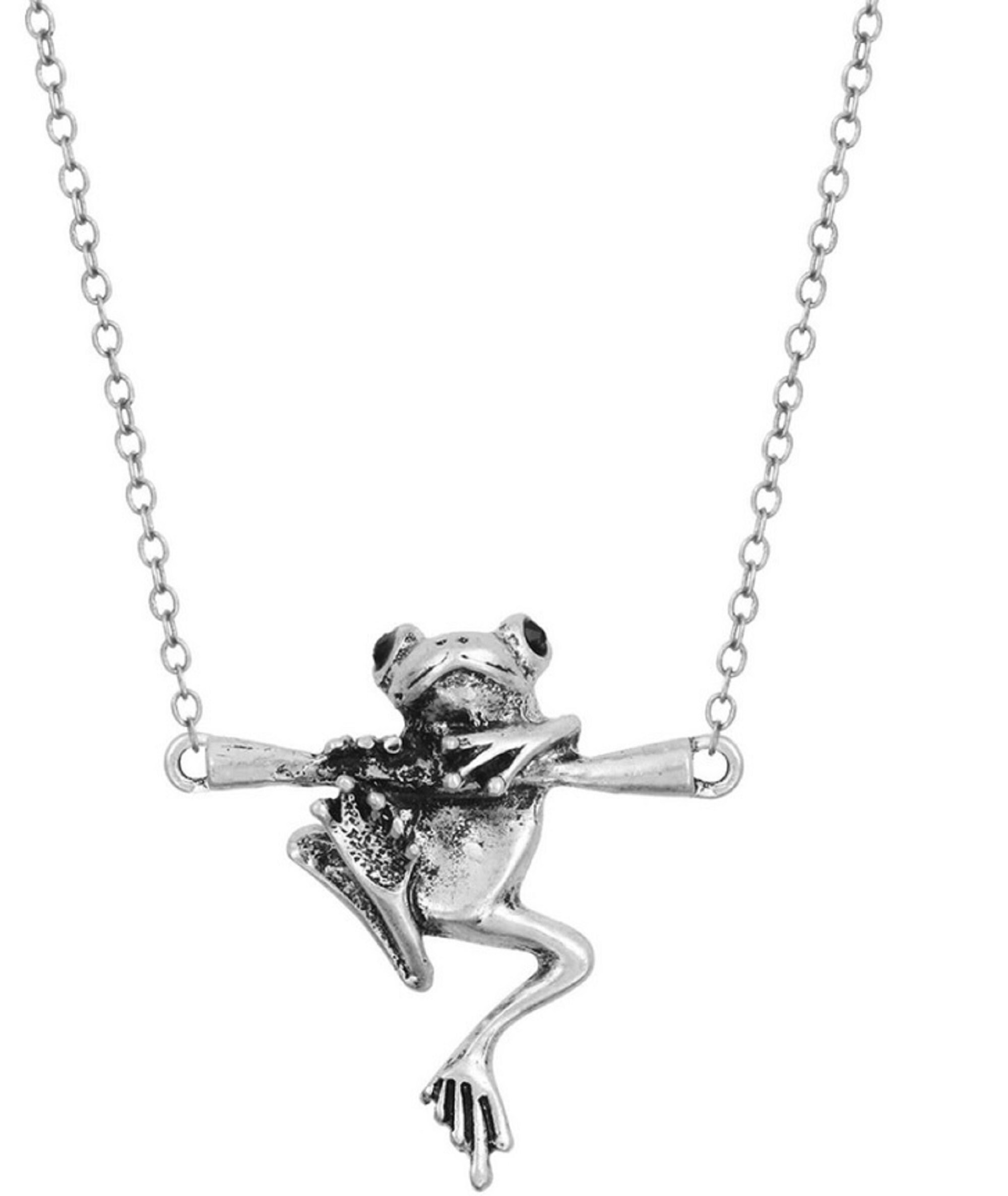 Frog Pendant Necklace Silver Frog Jewelry Tree Frog Charm Etsy
