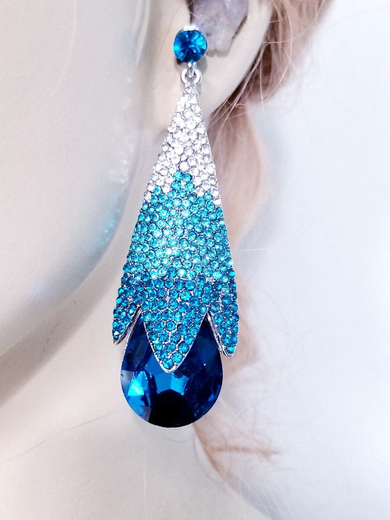 Ombre Crystal Chandelier Earrings