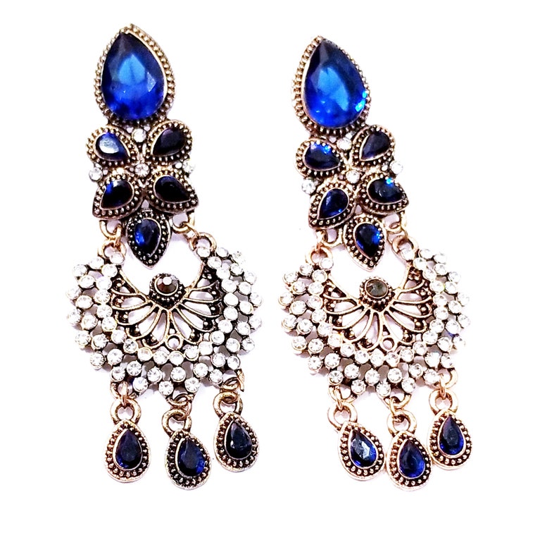 Chandelier Drop Earrings Arabic Belly Dance Earrings Ethnic Etsy