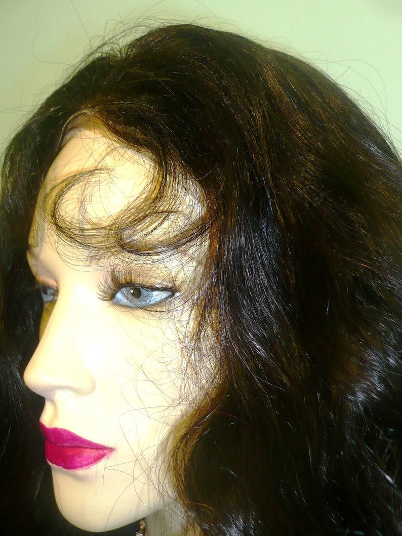 Remi Remy Indian Human Hair Thin Skin PU Lace Wig Wavy Body | Etsy