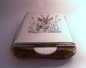 Antique table snuff Austrian NIELLO 900 SILVER HORN cigar cigarette box rare silver wedding anniversary gifts for him Vienna assayed