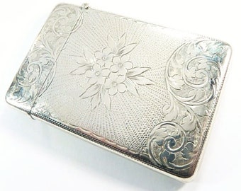 Antique Solid Silver Business Card Case Silver Wedding Gifts For Wife